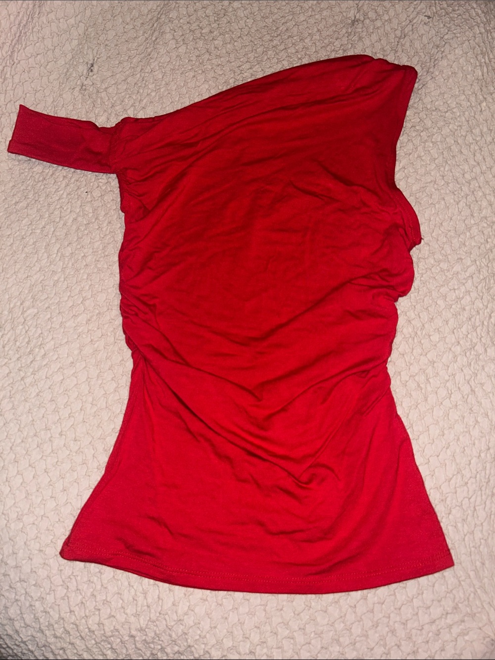 One-Shoulder Red Women’s Top